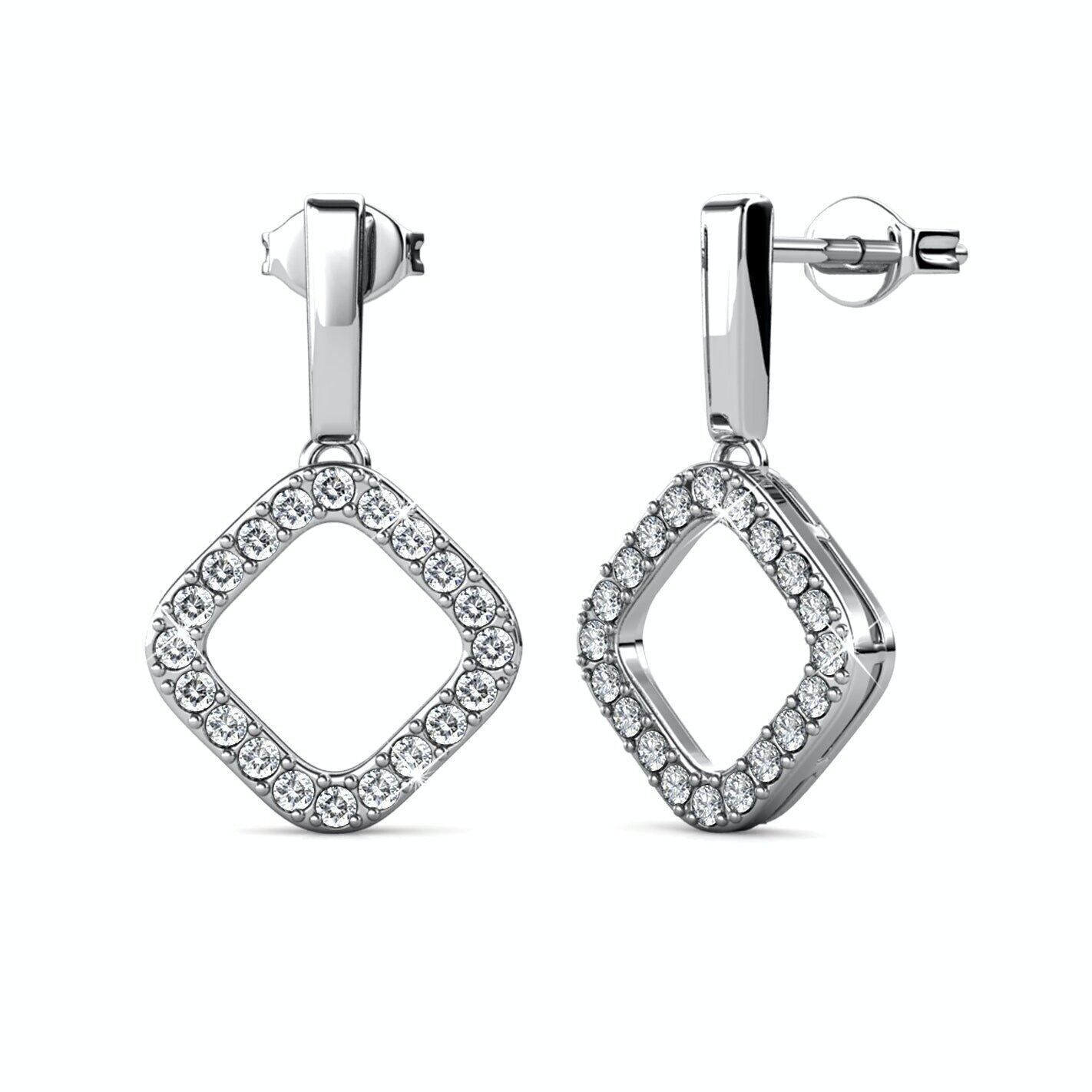 Irina Earrings - Silver and Crystal