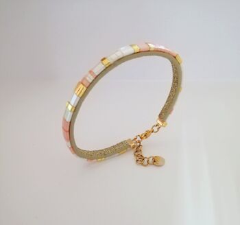 Bracelet jonc Tila en perles Miyuki - Collection Douceur Corail 2