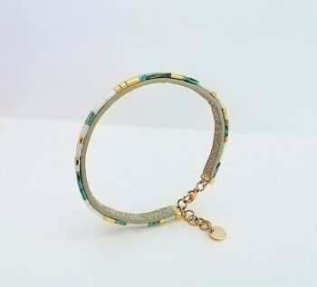 Bracelet jonc Tila en perles Miyuki - Collection Éclat Turquoise 2