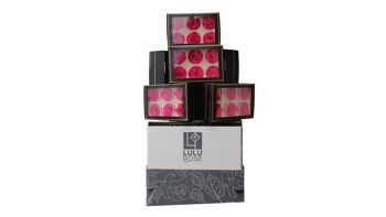 Coffret de 16 Cubes 8cm aux Roses Eternelles parfumées pour dragées 3