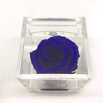 Cubo Rosa eterna profumata Blu 5cm Made in Italy