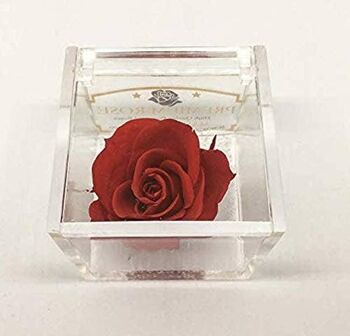 Cube Rose Éternelle Parfumée Rouge 5cm Fabriqué en Italie
