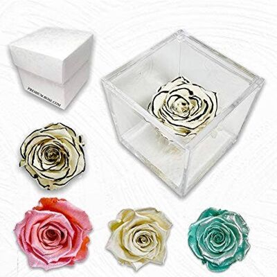 Eternal Rose Cube Stabilized White chocolate 8cm