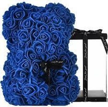Ours en peluche Rose 25cm Bleu