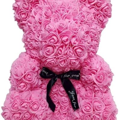 Rose teddy bear 25cm Pink