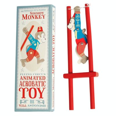 Hölzernes akrobatisches Spielzeug - Sideshow-Affe