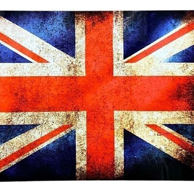 Letrero de pared de viaje de metal vintage - Bandera británica Union Jack