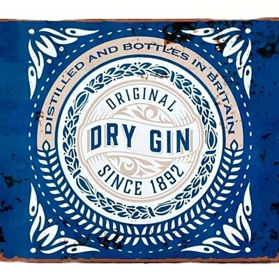 Metallschild-Plakette – Dry Gin Bar