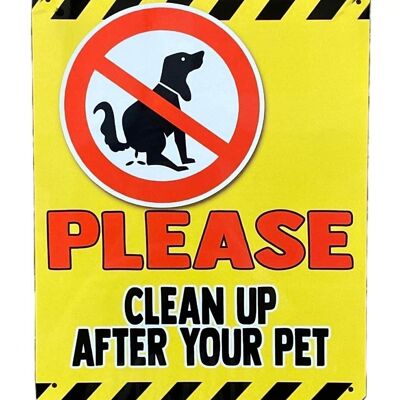 Metal Advertising Wall Sign - Please Clean Up After Your Pet - Dog Poo