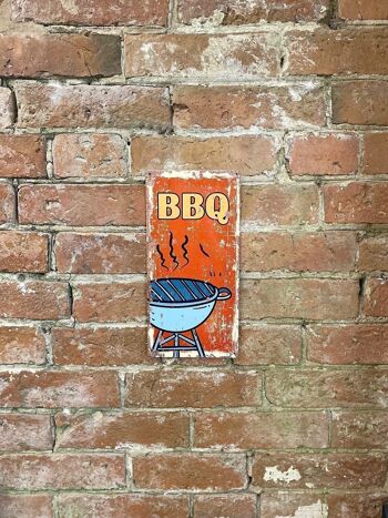 Plaque murale en métal - Barbecue BBQ 2