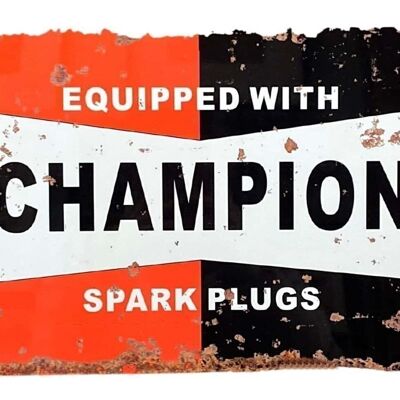 Wandschild aus Metall – Champion Spark Plugs