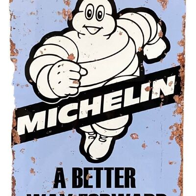 Plaque murale vintage en métal - Pneus Michelin A Better Way Forward
