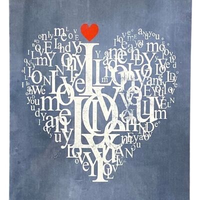 Reise-Wandschild aus Metall - Love Heart, Valentine