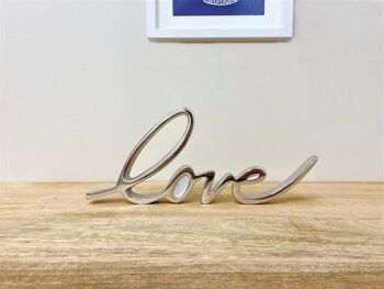 Ornement d'amour en aluminium argenté 2