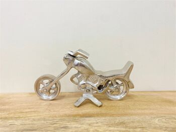 Ornement de moto en aluminium argenté 2