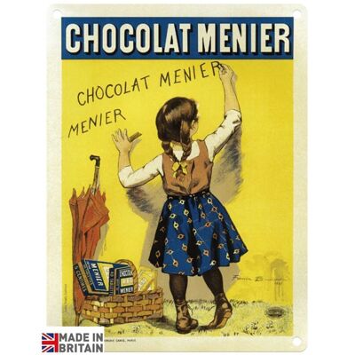 Piccola targa in metallo 45 x 37,5 cm Vintage Retro Chocolat Menier
