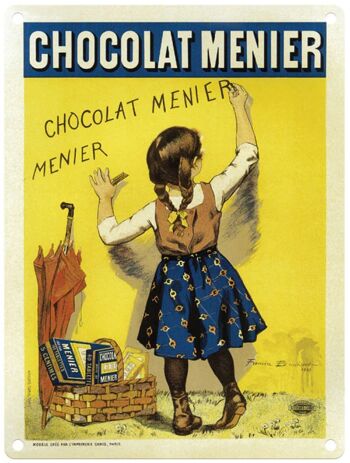 Grande Plaque Métallique 60 x 49,5 cm Vintage Rétro Chocolat Menier 3