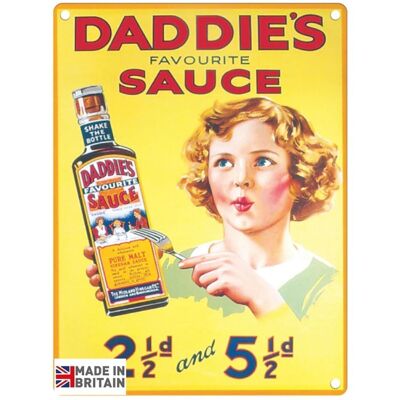 Targa in metallo grande 60 x 49,5 cm Vintage Retro Daddie's Sauce