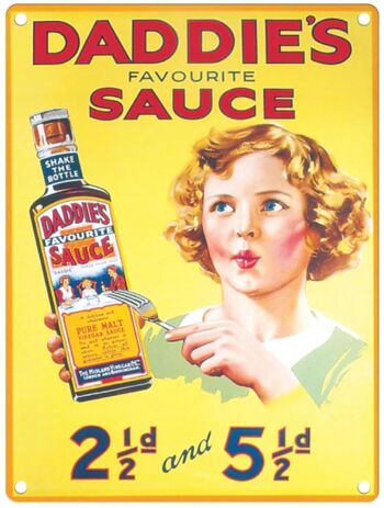 Grande Plaque Métallique 60 x 49,5 cm Vintage Retro Daddie's Sauce 3