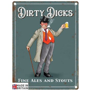 Petite enseigne en métal 45 x 37,5 cm Pub Signs Dirty Dicks 1