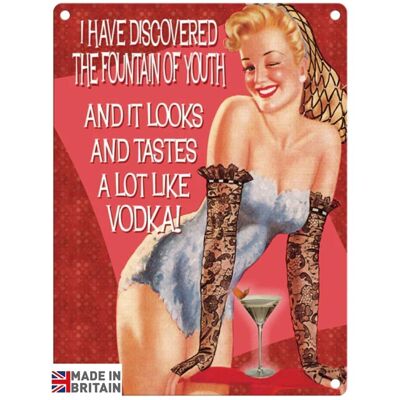 Small Metal Sign 45 x 37.5cm Funny Fountain of Youth