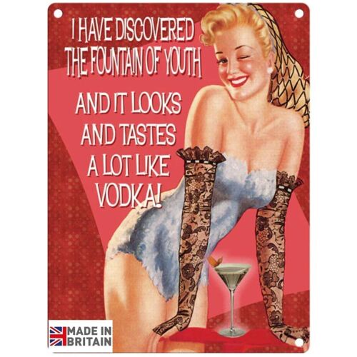 Large Metal Sign 60 x 49.5cm Funny Fountain of Youth
