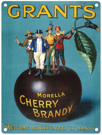 Petite enseigne en métal 45 x 37,5 cm Vintage Retro Grants Cherry Brandy 2
