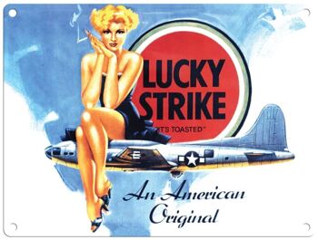 Petite enseigne en métal 45 x 37,5 cm Vintage Retro Lucky Strike Cigarettes 3