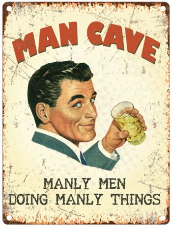 Petite enseigne en métal 45 x 37,5 cm Funny Man Cave 3