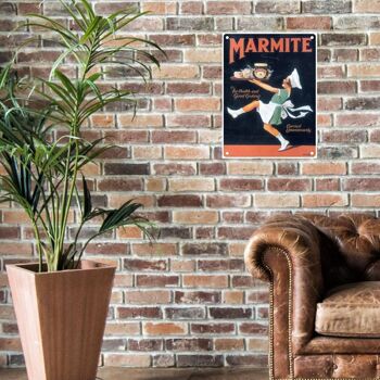 Grande Plaque Métallique 60 x 49,5 cm Vintage Retro Marmite 2