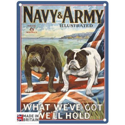 Piccola targa in metallo 45 x 37,5 cm Vintage Retro Navy & Army