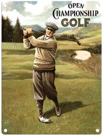 Grande Plaque Métallique 60 x 49,5 cm Vintage Retro Open Champ Golf 3