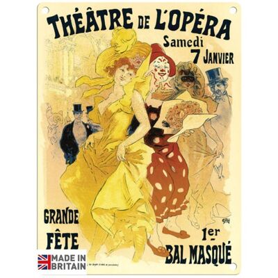 Piccola targa in metallo 45 x 37,5 cm Vintage Retro Theatre De L'opera