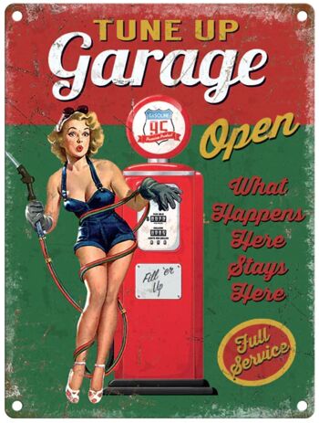 Petite enseigne en métal 45 x 37,5 cm Vintage Retro Tune Up Garage 3