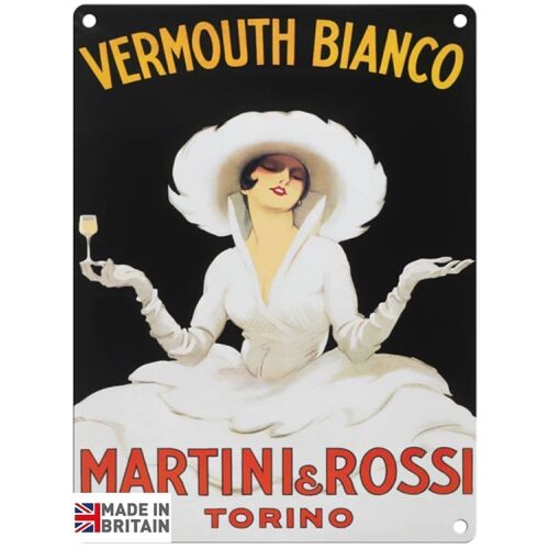 Large Metal Sign 60 x 49.5cm Vintage Retro Vermouth Bianco Martini