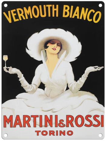Grande enseigne en métal 60 x 49,5 cm Vintage Retro Vermouth Bianco Martini 3