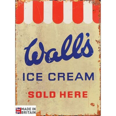 Targa in metallo grande 60 x 49,5 cm Walls Ice Cream