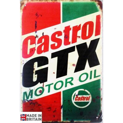Piccola targa in metallo 45 x 37,5 cm Castol GTX Motor Oil