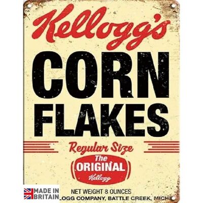 Piccola targa in metallo 45 x 37,5 cm Kellogs Corn Flakes