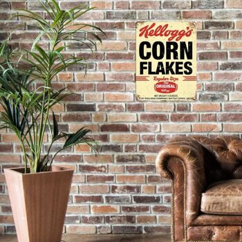 Grande enseigne en métal 60 x 49,5 cm Kellogs Corn Flakes 2