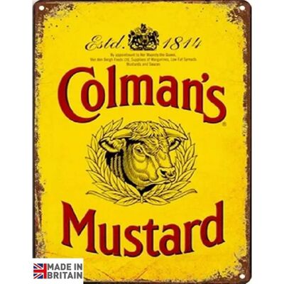 Petite enseigne en métal 45 x 37,5 cm Colman's Mustard