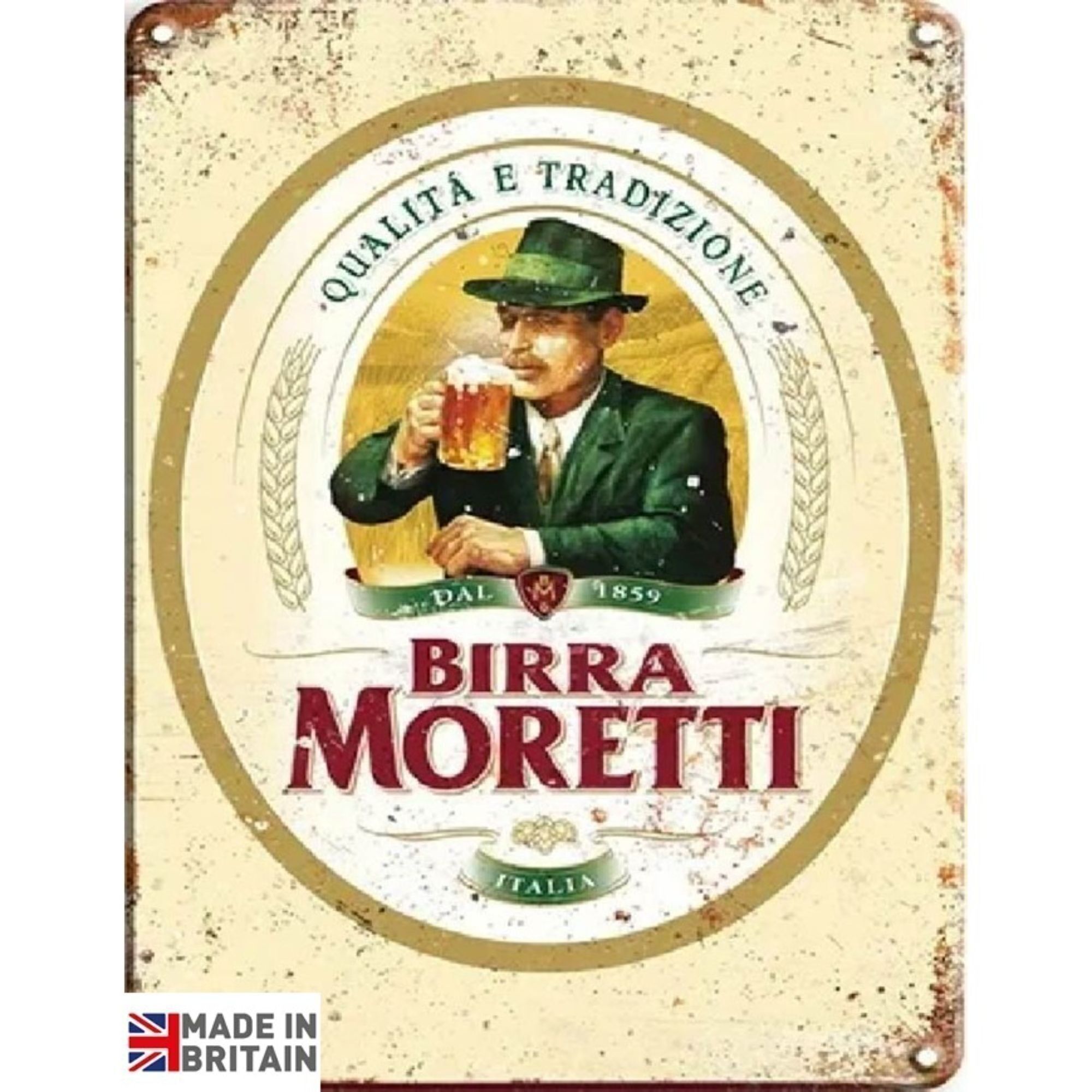 Piccola targa in metallo 45 x 37,5 cm Birra Moretti
