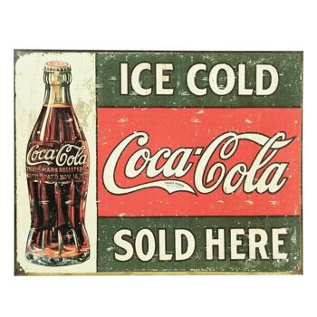 Petite enseigne en métal 45 x 37,5 cm Ice Cold Coca Cola 3
