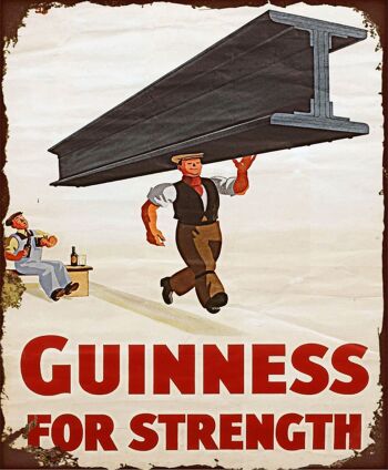 Grande enseigne en métal 60 x 49,5 cm Guinness Beer Advert Girder 3