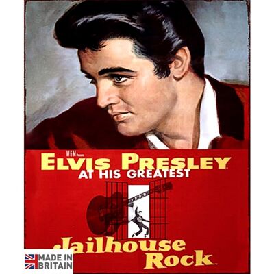 Cartel metálico pequeño 45 x 37,5 cm Elvis Presley Jailhouse Rock