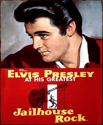 Grande plaque en métal 60 x 49,5 cm Elvis Presley Jailhouse Rock 3