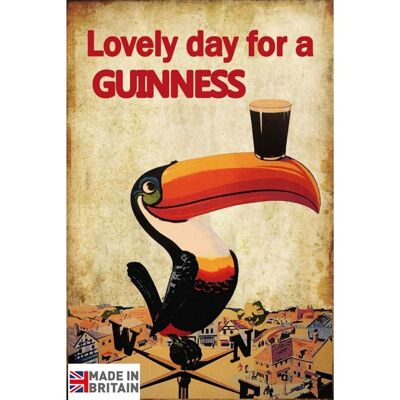 Targa in metallo grande 60 x 49,5 cm Birra Guinness Bird