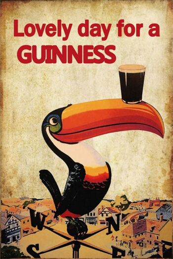 Grande enseigne en métal 60 x 49,5 cm Beer Guinness Bird 3