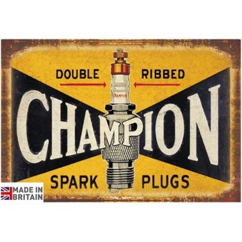 Petite enseigne en métal 45 x 37,5 cm Champion Spark Plug 1