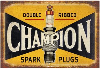 Petite enseigne en métal 45 x 37,5 cm Champion Spark Plug 3